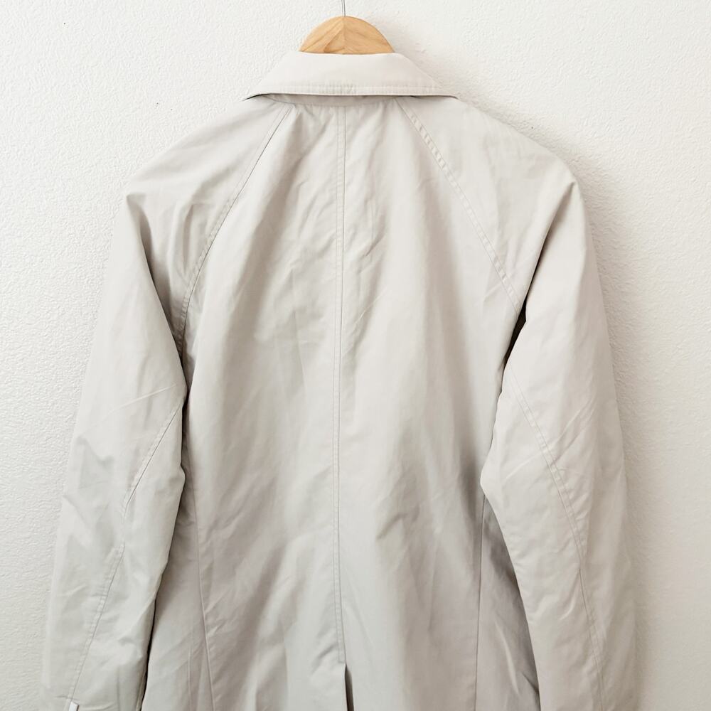 COLUMBIA | Beige Stone Tan Trench Coat Button Front Welt Pockets Womens | Large - Picture 7 of 9